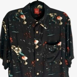 Junction West Button Down Tropical Shirt Short sleeve button pocket soft breezy